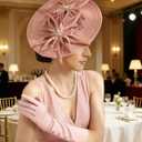 Unpifolov Fascinators Hats Elegant Women Flower Mesh Feathers Wedding Cocktail Bride Headband for Derby Hat Tea Party
