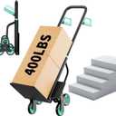 Stair Climbing Hand Truck, 440Lb Capacity, Heavy Duty Dolly Cart for Stairs with Six Wheels & Telescoping Handle, Folding Stair Climbing Trolley for Shopping Home Moving Warehouse (Green)