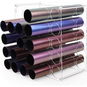 Vinyl Storage Rack 25-Holes Vinyl Holder Acrylic Vinyl Roll Storage for Craft Room, Vinyl Organizer for up to 25 Vinyl Rolls (25Holes)