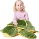 MorisMos 33 inch Giant Turtle Stuffed Animal, Big Fluffy Stuffed Turtle Plush Pillow Toy, Large Soft Sea Turtle Stuffed Animal Plush, Gift for Kids, Boys, Girls Birthday Chrismas, Green