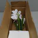 White Orchids Artificial Flowers Faux Silk Cymbidium Orchids in Gold Pot Fake White Orchid Flower Arrangements Orchid Centerpiece Faux Orchid Plant for Dining Room Table Decoration