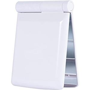 Mirror 1 Piece LED Foldable Ladies Makeup Mirror Folding Portable Compact Pocket Mirror Easy to Carry (Color : White)