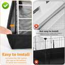 PJYuCien Guinea Pig Cage Liner, Waterproof Tarp Bottom pad for Rabbits, Easy to Install, Suitable for Totoro, Hedgehogs, Ferrets and Other Small Animals.Not Include Cage (24" X 60")