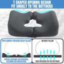 HOMBYS Memory Foam Bed Sore Cushions for Butt,Bedsore Pressure Relief Pillow for Sleeping and Sitting,Cushion for Bed Sores on Buttocks, T Shaped Opening Tailbone Pillow, Patent Pending(Dark Grey)