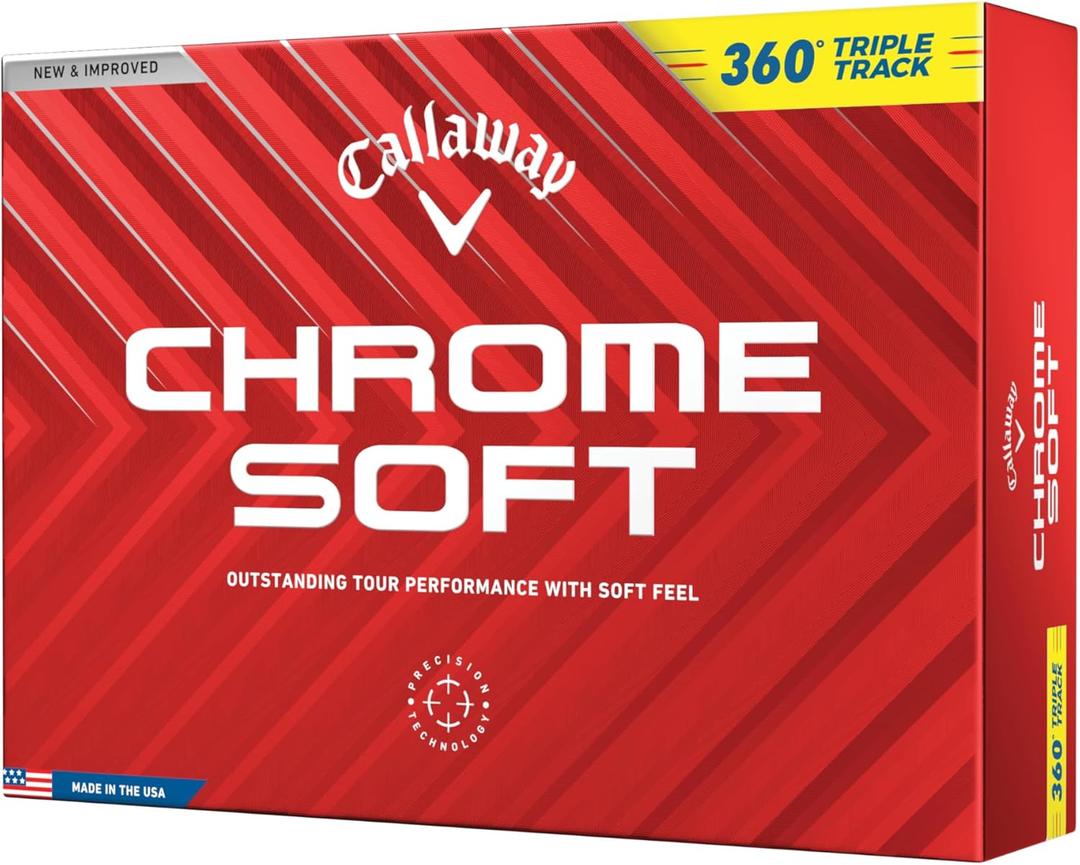 Callaway Golf Chrome Soft Golf Balls (One Dozen, 360 Triple Track (Yellow))