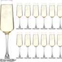 UMEIED 7.5 Oz Champagne Flutes Set Of 12, Long Stemmed Crystal Clear Champagne Flute Glass Set, Sparkling Wine Glasses for Home Party Wedding Birthday Housewarming Gifts