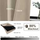 Gwine Blackout Curtains for Bedroom 54 Inches Long - Thermal Insulated Noise Reducing Window Curtain Panels, Room Darkening Curtain Drapes for Living Room, 2 Panels, Each W40 x L54, Biscotti Beige