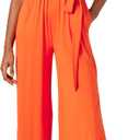 Amazon Essentials Women's Jersey Cami Cropped Wide Leg Jumpsuit (Orange, M)