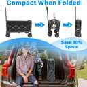 Wagons Carts Foldable - Collapsible Wagon Cart with Wheels Foldable - Utility Folding Wagon Cart for Sports Camping Grocery, Black