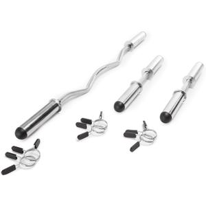 Marcy Hollow Curl Bar and Dumbbell Handle Set with Spring Collars