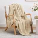 Love's cabin 100% Cotton Muslin Blanket, 6 Layer Lightweight Breathable Gauze Throw Blanket 50 x 60 Inches, Soft All Season Blanket for Couch, Bed, Sofa, Khaki