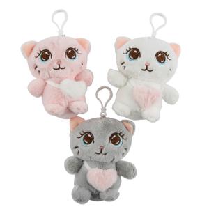 7 Pcs Cat Dog Plush Keychain Bulk Small Stuffed Animal Puppy Kitty Kawaii Cute Kitty Puppy Plush Keychain for Backpack Birthday Party Favor Wedding Baby Shower(Cat)