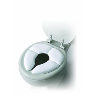 Travel Potty Seat w/ Washable Carry Bag - Perfect for Travel - Padded for Soft Cushion - Portable Reusable Toilet Pottie Training Seats Folds - Toddler Child Baby Kids - Mommy's Helper Cushie Traveler , White