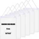 Thyle 6 Pcs Business Retail Hanging Sign Holder 8.3 x 5.8 Inch Plastic Advertising Signage Sign Holder Craftsman's Stall Clear Poster Frame for Store Supermarket Exhibition Mall Restaurant Display