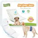 Dog Diaper Liners 150ct Super Soft and Absorbent Dog Diaper Booster Pads for Male Dog Belly Bands or Female Dog Diapers (Long, 150pcs)