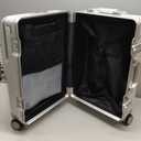 Zipperless Luggage, 22.4" x 15.4" x 9.4" Aviation Certified, Polycarbonate Aluminum Hardshell, Expandable Carry-On Luggage with Spinner Wheels, Hardshell Luggage, 20 Inch Cabin (silver)