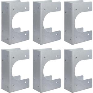 6 x Metal Stud Shoes for 2X Studs, Heavy Duty Stud Guards, 5" Height, 1.53" Width, Fits up to 2-1/2 Inch Pipes, Easy to Install with Hole Fixation, Ideal for Pipe Support (6)