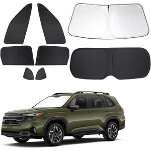 Windshield Sun Shade Car Windshield Foldable Full Windows Coverage Custom Fit for Su-baru Forester 2025 2026 Accessories Car Window Shades Block Sun UV Rays 8PCS