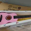 23" Acoustic Guitar, Kids 6 String Toy Guitar - Realistic Steel Strings - Beginner Practice First Musical Instrument for Children, Toddlers (Pink)
