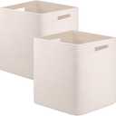 OIAHOMY Storage Cubes, 13 Inch Cube Storage Organizer, Collapsible Storage Bins, Baskets for Organizing, Storage Bins for Shelves-White, 2-PACK