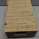 Wicker Storage Basket with Lid - Woven Basket for Storage,Rectangular Decorative Boxes Bins with Lids for Shelves,living room, Nursery, 2 baskets+1 lid(Natural)