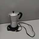 Coffee Pot 6 Cup Electric Espresso Coffee Maker Italian Moka Maker 300ml Portable Aluminum Espresso Machine Cafetera Moka Pot with Detachable Base, Gift for Home Travel (Silver)