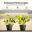 Maygrove T5 Grow Lights for Indoor Plants 2FT, Red-Enhanced Full Spectrum 5000K Grow Light, 60W(4 x 15W), Grow Light Strips for Seed Starting, Greenhouse, High PPFD, Linkable, White, 4-Pack, 2ft-white Cover