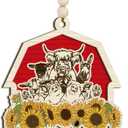 2 x Farmhouse Animals Ornament 2025  Country Christmas Tree Decoration, Farmhouse Wooden Ornament with Cow, Pig, Goat, Sheep, Donkey, and Chicken  Farm Lover