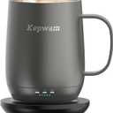 Kepwam Self Heating Coffee Mug T2, 16oz Smart Heated Coffee Mug, 150 Min Battery Life - Hot up to 149 Temperature Control Coffee Mug Warmer, Gifts for Dad Mom (No APP) (Graphite)