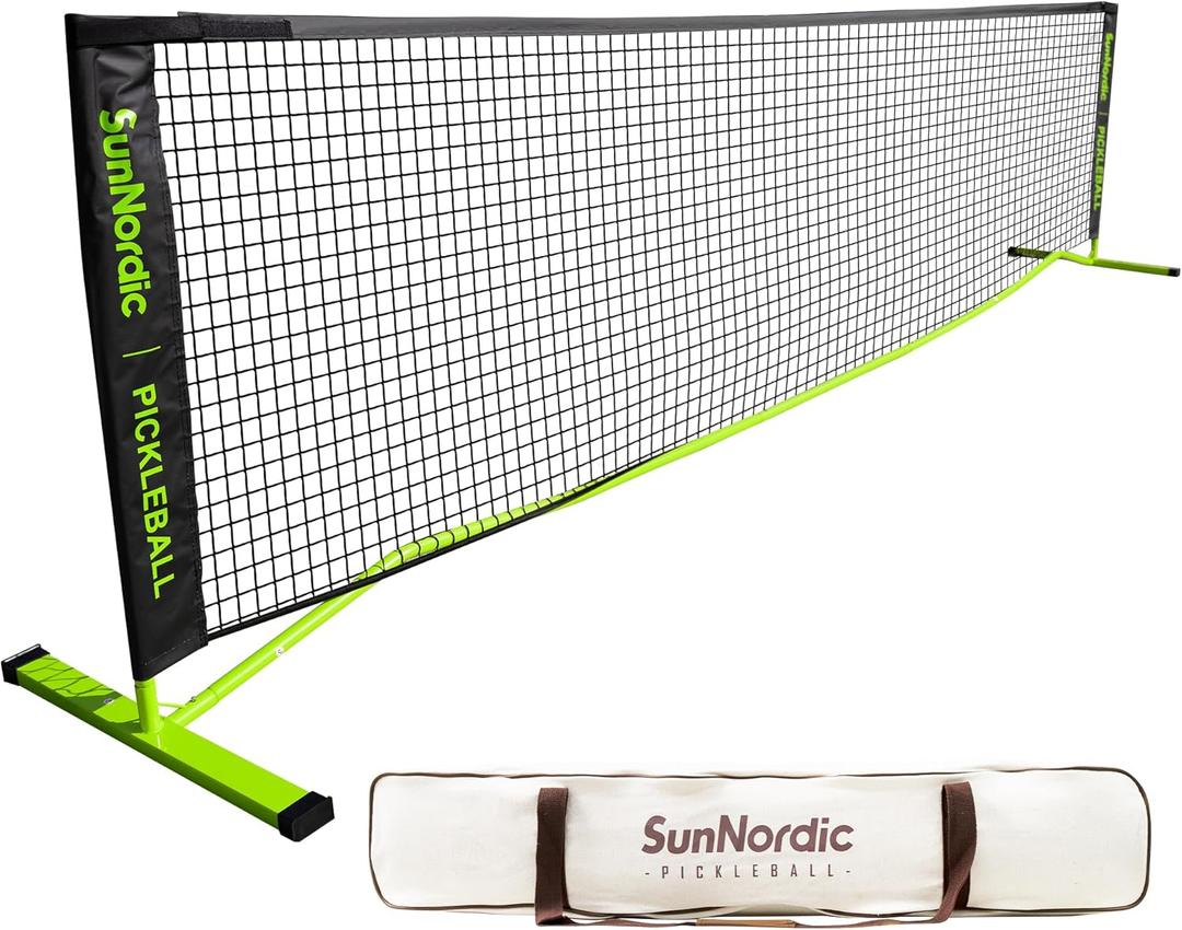 SunNordic 13FT Portable Pickleball Net Set, Family Practice Pickleball Polyester Net with Weather Resistant Metal Frame & Carrying Bag, Pickleball Net System for All Weather Condition Outdoor & Indoor