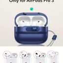 ESR for AirPods Pro 3 Case (2025), Compatible with AirPods Pro 3 (USB-C Cable), MagSafe Ready, Magnetic Lid Lock, Full Drop Protection Cover with Lanyard, Navy Blue