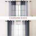 L.Z.E Black Ombre Sheer Curtains 72 Inch Length for Living Room, Black and White Curtains for Bedroom Dining Room Sliding Glass Door, Lightweight Gradient Window Drapes Grommet Top 2 Panels Set