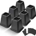 Bed Riser/Furniture Lift Bed/Bed risers/Furniture Lifter/Table risers/Frame Risers Create Under Bed Storage Heavy Duty for Furniture Height Adjustment (Black 6 Pack, 6 Inch)