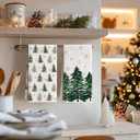 Artoid Mode Green Xmas Tree Snowflakes Christmas Kitchen Towels, 18x26 Inch Quick Dry Microfiber Cloth Dish Towels for Kitchen Drying Set of 2
