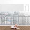 Hosuly Banister Guard 30 x 3 ft Balcony Netting for Kids Pets Stairway Safety Net Baby Fence Door Balcony Netting Safety Mesh Stair Net with No Drilling for Apartment Railing(White)