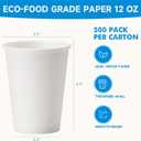 RACETOP Paper Coffee Cups 12 oz 500 pack, Paper Cups Disposable, Hot Coffee Cups, Ideal for Coffee, Beverages (12oz 500 pack white)
