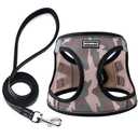 Dog Harness with Leash Set, No Pull Adjustable Reflective Step-in Puppy Pet Vest Harnesses for Dogs and Cats,Camo Set S