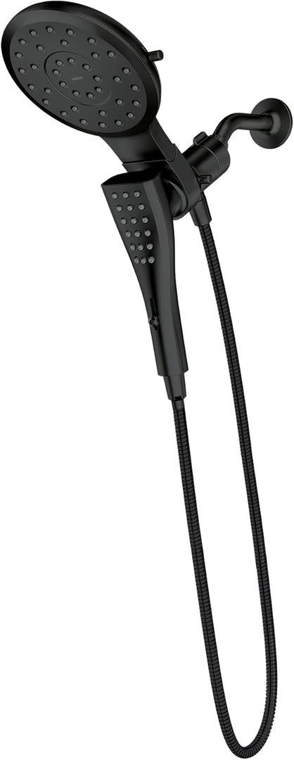 Moen Verso Matte Black Eight-Function 7" Diameter Spray Head and Handshower Combo Featuring 72" Hose, 220C3BL