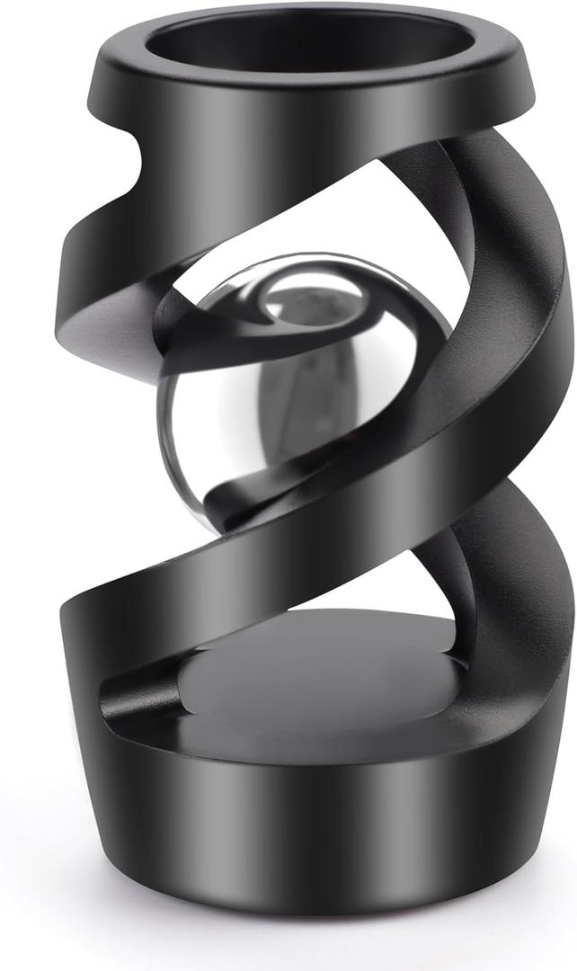 Upgraded Kinetic Desk Toys, Kinetic Spinning Desk Toy for Office for Adults, Quite Fidget Toys for Kids Teens, Desk Fidgets for Adults with ADHD (Black Silver)