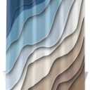 Shower Curtain Abstract Gradient Striped Art Waterproof Bathroom Curtains Set with Hooks,Modern Ombre Blue Washable Bathtub Curtain for Shower Stall/Hotel Bathtub Decor,72x72in