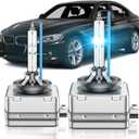 Fit for BMW 2007-2016 320i 328i 335i Xdrive GT E90 E92 E93 2014-2016 428i 435i 2017-2019 430i 440i D1S HID Xenon Headlight Bulbs, 750li 760li High Low Beam Bulb, 8000K White Blue, Pack of 2