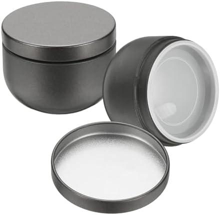 uxcell 2pcs Round Tin Can, 1.73inch Metal Empty Storage Container Organizer Candle Jar with Lid for Treats Gifts Favors Loose Tea Coffee Crafts Cookies, Gray