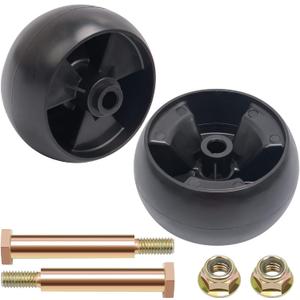 KOOTANS Deck Wheels Replace for Cub Cadet Troy Bilt Craftsman MTD 734-04155 Toro 112-0677, Mower Deck Wheel Kit with Shoulder Bolts and Nuts (2 Pack)