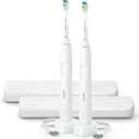 Philips Sonicare Electric Toothbrush with DiamondClean Brush Head 2-Pack Bundle, Rechargeable Electric Tooth Brush with Pressure Sensor, Sonic Electronic Toothbrush, Travel Case, White