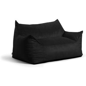Big Joe Imperial Futon Foam Filled Bean Bag Sofa with Removable Cover, Black Plush, Soft Polyester, 5 feet Giant