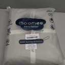MooMee Bedding Sheet Set 100% Washed Cotton Linen Like Textured Breathable Durable Soft Comfy (Heathered Cream Grey, Queen)