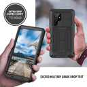 Samsung Galaxy S22 5G 2022 Rugged case with Screen Protector Kickstand Camera Slide Cover for Samsung S22 Metal Military Sturdy Armour Shockproof Cover for Man Outdoor (S22, Black)