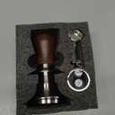 54mm Espresso Tamper For Breville Machines Calibrated Tamper Tool Espresso Walnut, Auto-Leveling and 30lb Spring Loaded Design Coffee Tamper With Stainless Steel Ripple Base