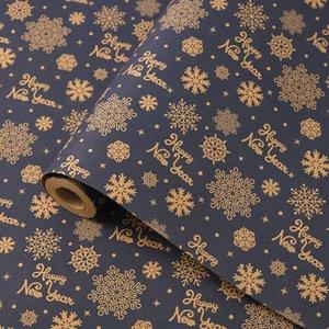 ZJHiome Christmas Wrapping Paper Roll 43cm*10m Xmas Wrapping Paper Recyclable Kraft Paper for Xmas New Year Winter Holidays Gifts Wrap, Blue Snowflake, 2 Pack