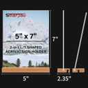Smarpau 5x7 Acrylic Sign Holder with Wood Base, 3 Pack L/T Shape 2 in 1 Table Sign Stand Vertical or Slant Back Display, Photo Picture Frame, Menu Holder for Restaurant, Office, Store, Wedding